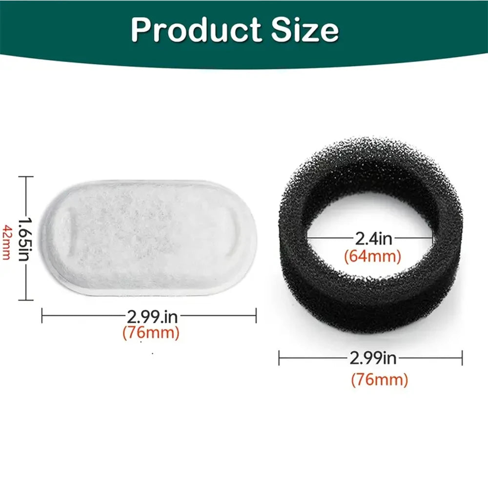 CrystalClear Pet Fountain Filters – 10/20/30pcs Activated Carbon Replacement