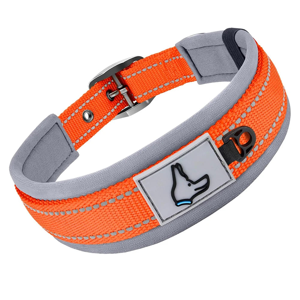 Heavy Duty Dog Collar – Adjustable Neoprene & Nylon Comfort for Small to Large Dogs