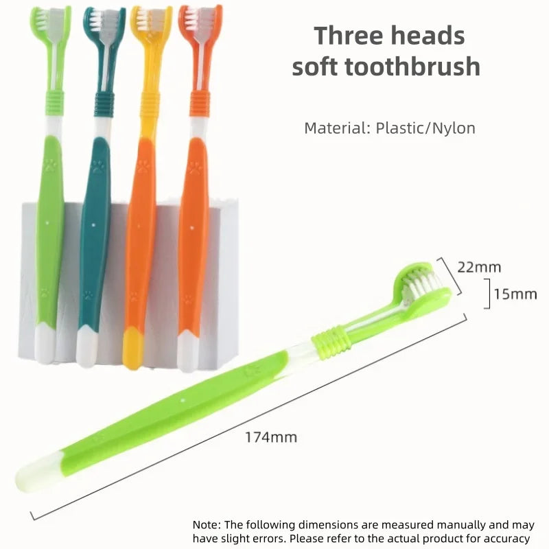 TriBrush Pet Toothbrush – Dog & Cat Soft Hair Cleaner