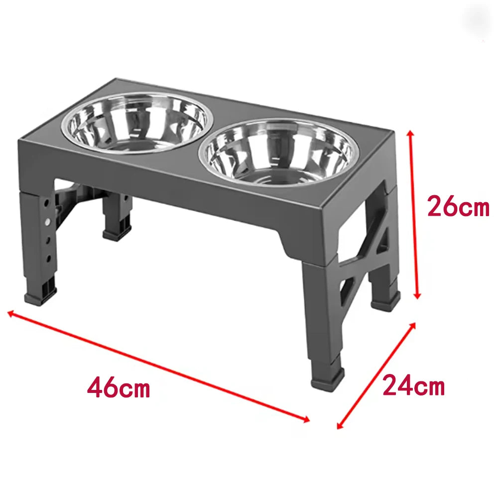 PawElevate – Adjustable Raised Pet Feeder with Double Stainless Bowls