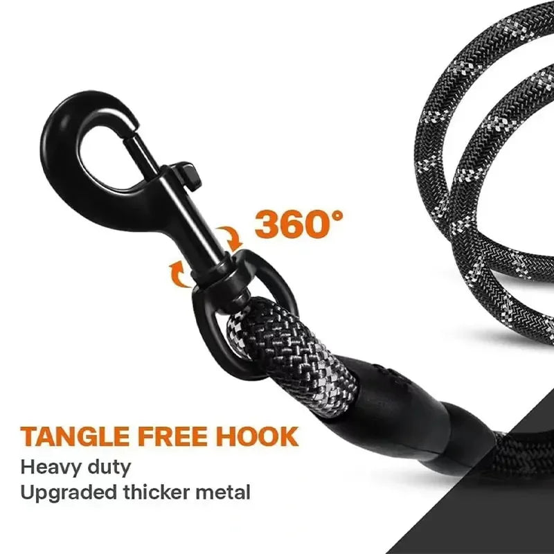 GlowSafe Reflective Dog Leash – Durable Padded Traction Rope for All Sizes