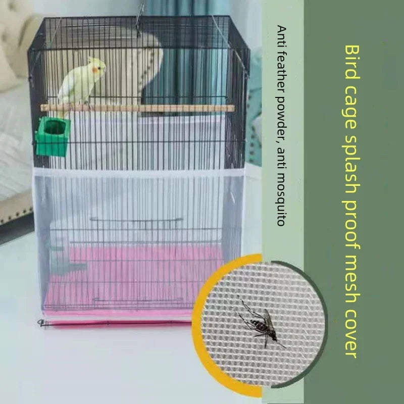 SafeNest Elastic Bird Cage Mesh Skirt – Square & Round Cage Shield