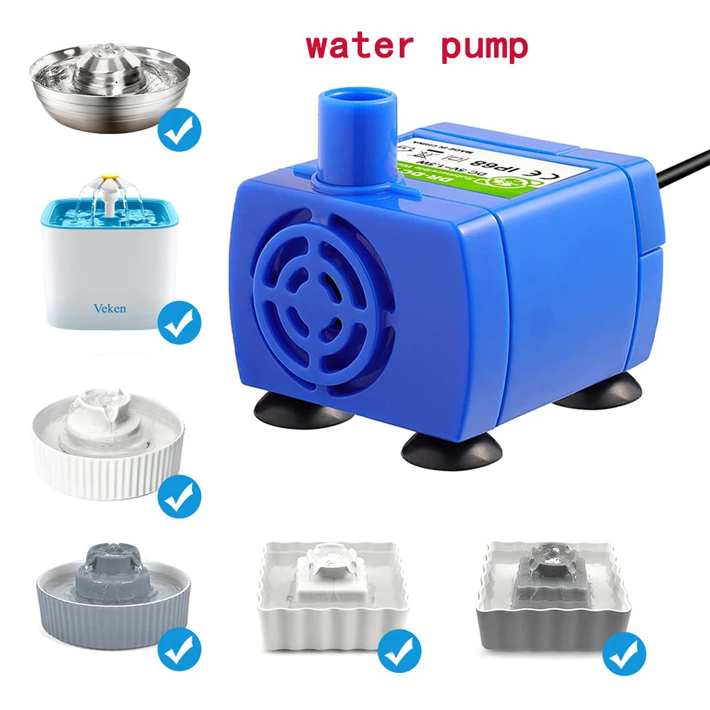 Pompe de rechange ultra-silencieuse pour fontaine à eau pour chat – Alimentation USB