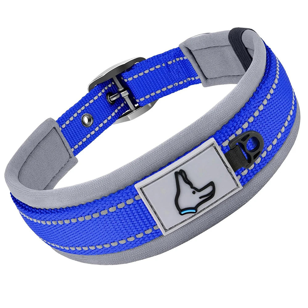 Heavy Duty Dog Collar – Adjustable Neoprene & Nylon Comfort for Small to Large Dogs
