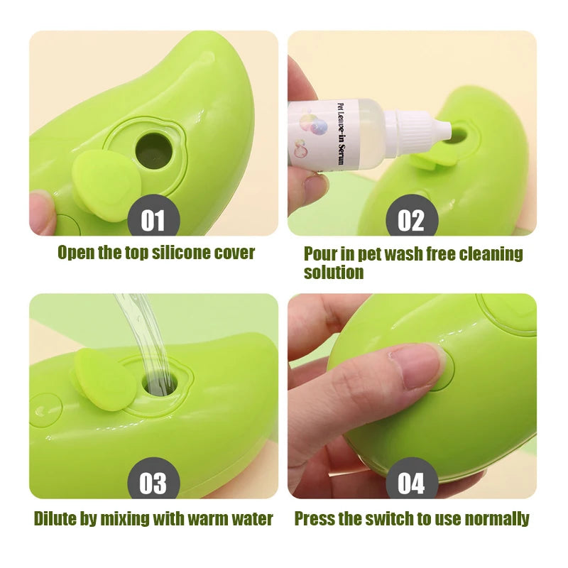 Brosse vapeur Perfect Steam Groomer – Brosse électrique pour poils d'animaux avec jet d'eau 
