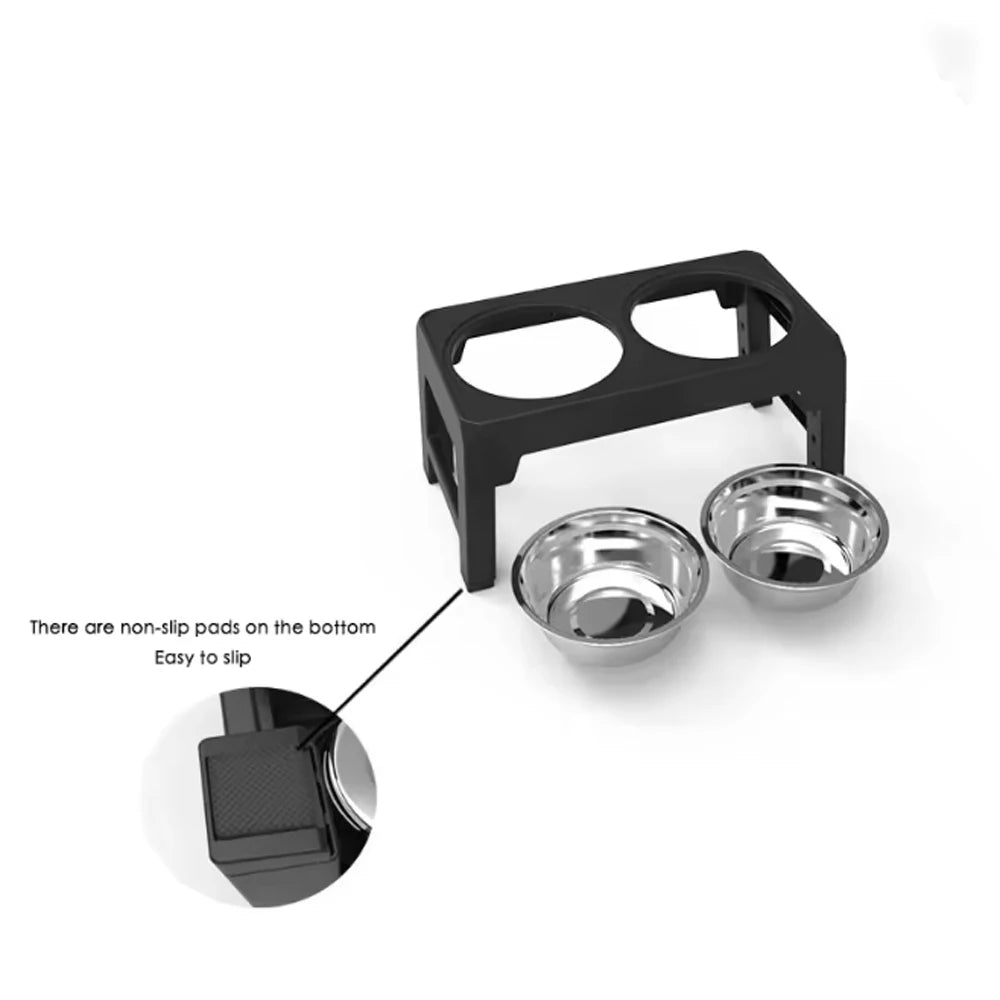 PawElevate – Adjustable Raised Pet Feeder with Double Stainless Bowls