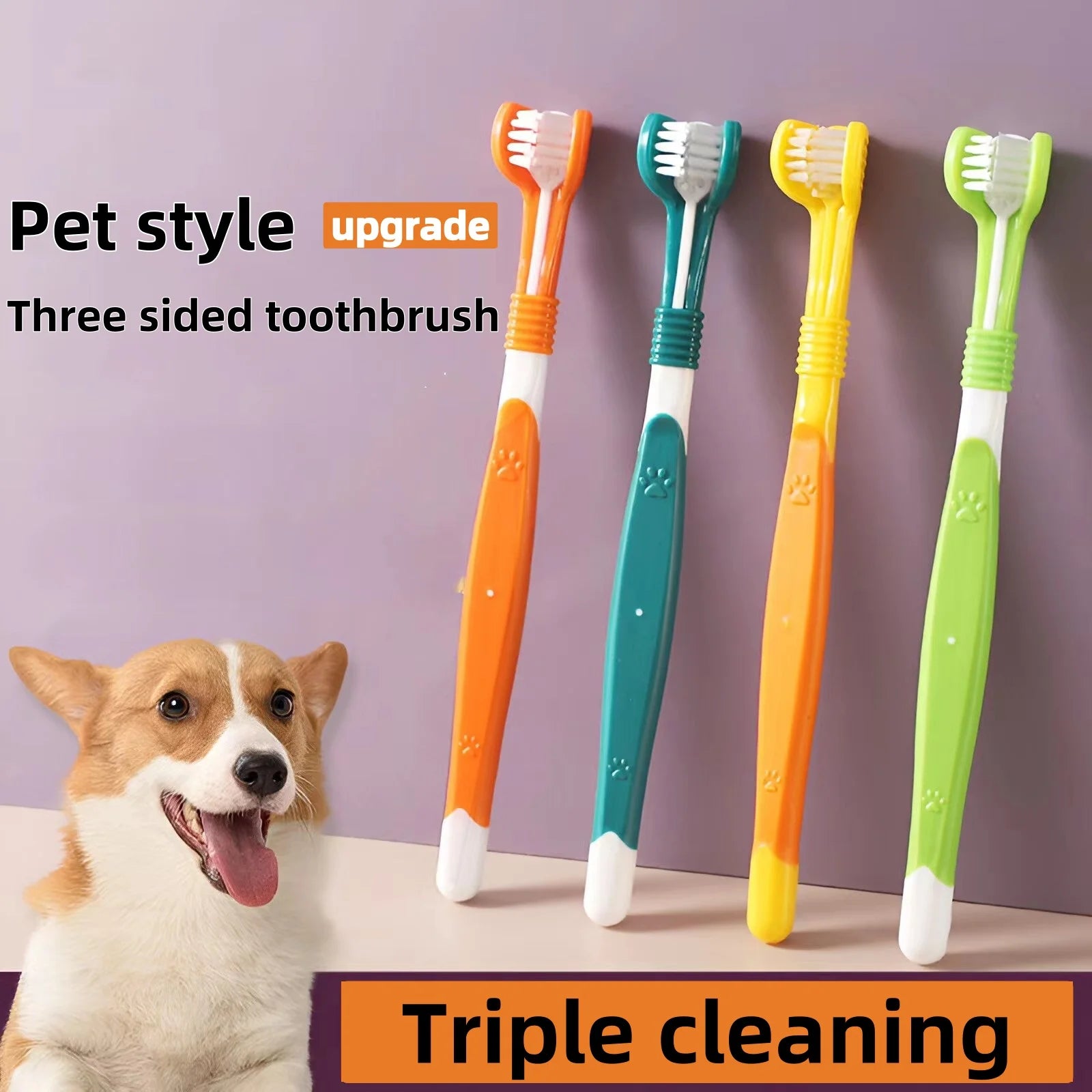 TriBrush Pet Toothbrush – Dog & Cat Soft Hair Cleaner