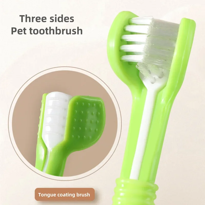 Cepillo de dientes para mascotas TriBrush: limpiador suave para el pelo de perros y gatos 