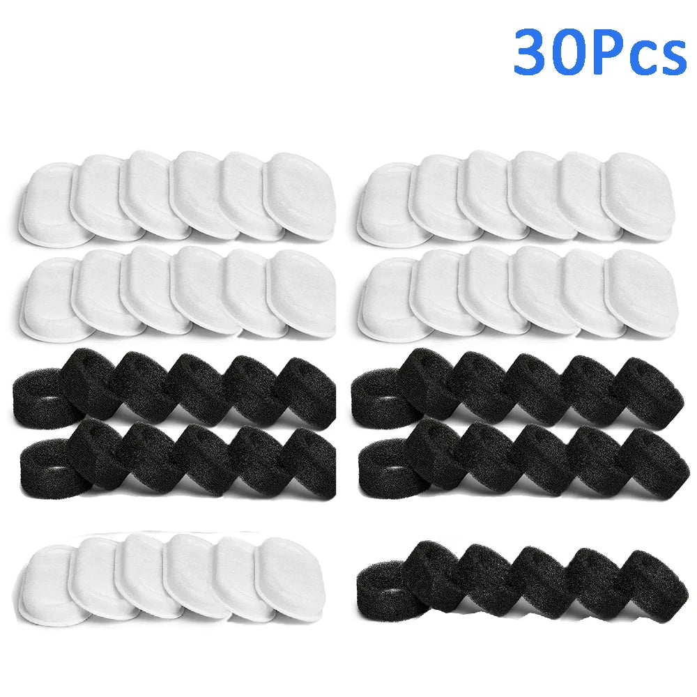 CrystalClear Pet Fountain Filters – 10/20/30pcs Activated Carbon Replacement