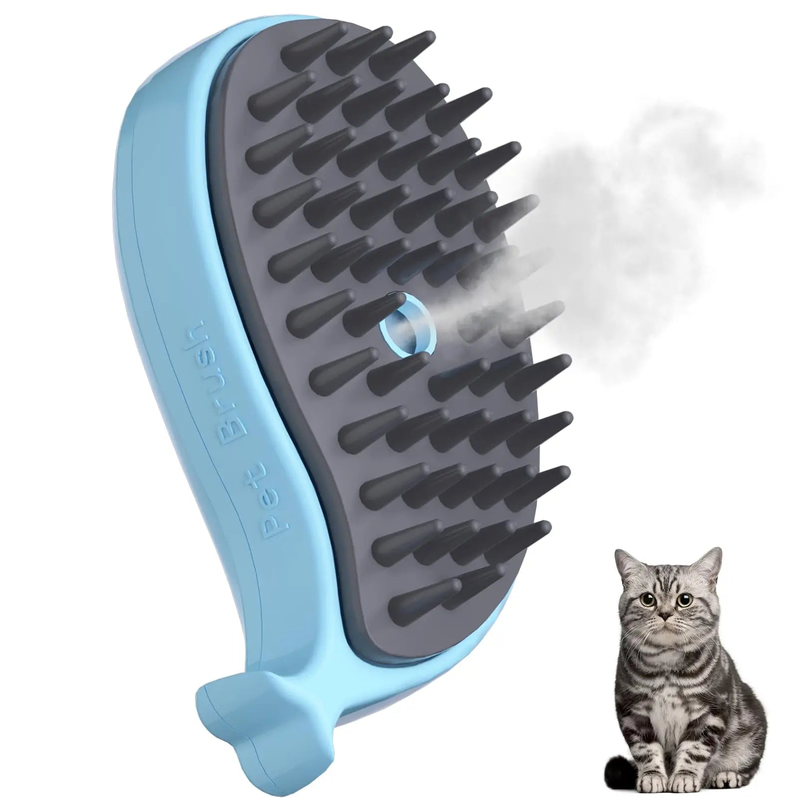 3-in-1 Cat Grooming Brush – Steam, De-Shed & Massage Your Pet Effortlessly