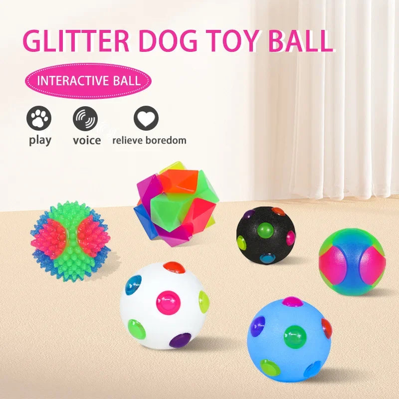 Tri-Colour Flash Ball for Small Dogs – Training & Play Toy