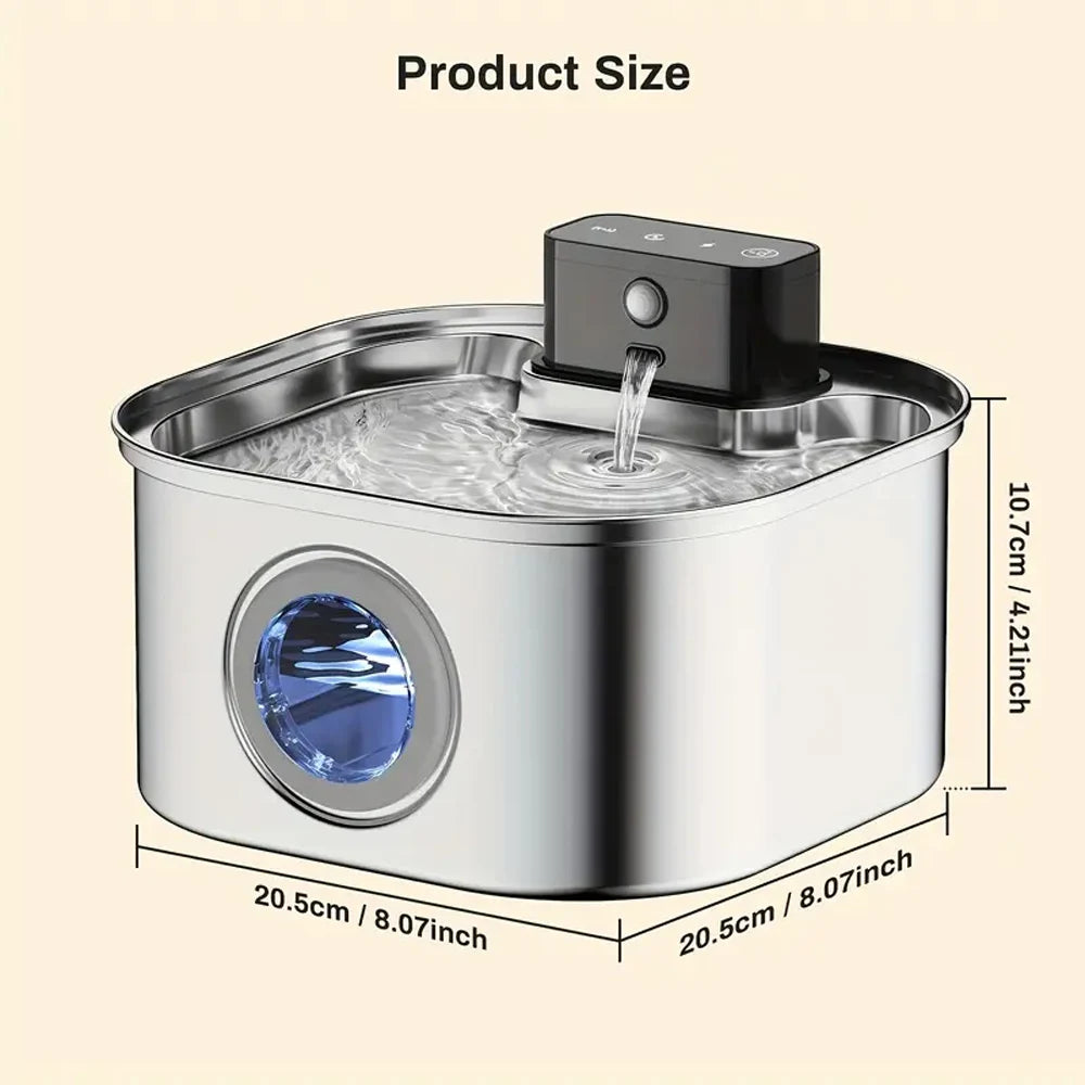 HydroPurr 3.2L Auto Cat & Dog Water Fountain – Motion Sensor, Battery Powered