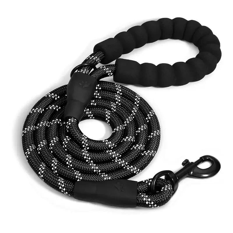 GlowSafe Reflective Dog Leash – Durable Padded Traction Rope for All Sizes