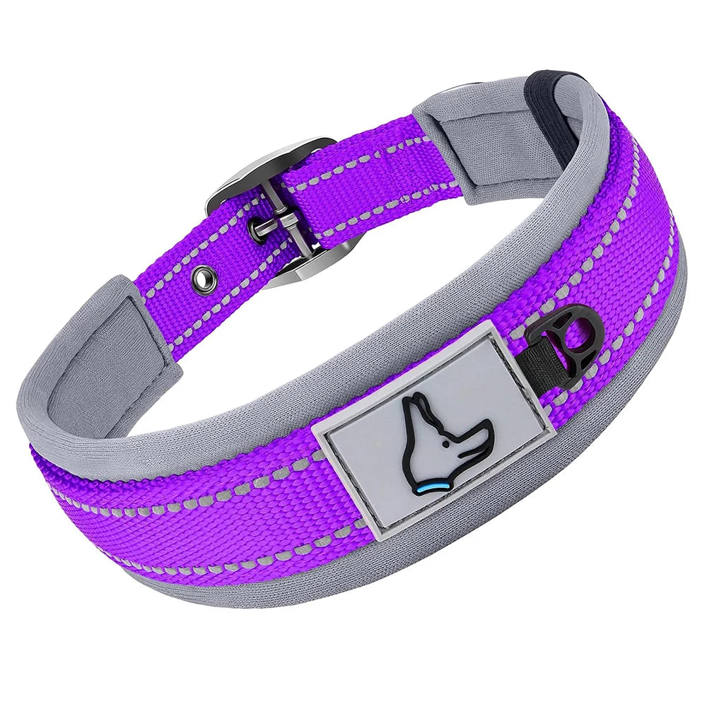 Heavy Duty Dog Collar – Adjustable Neoprene & Nylon Comfort for Small to Large Dogs