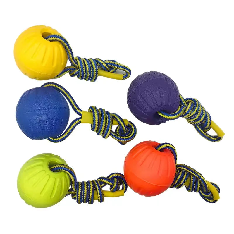 Durable EVA Dog Ball with Rope – Perfect for Beach, Park & Training (7cm / 9cm)