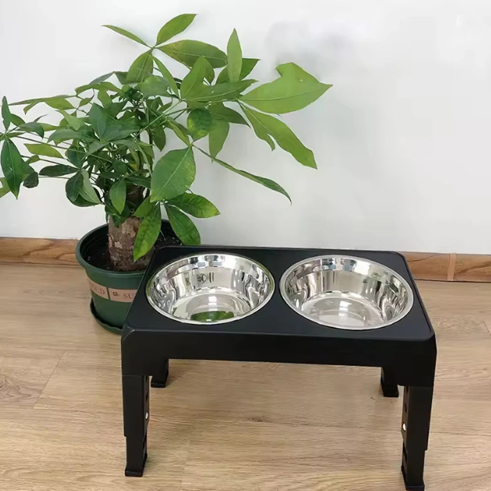 PawElevate – Adjustable Raised Pet Feeder with Double Stainless Bowls