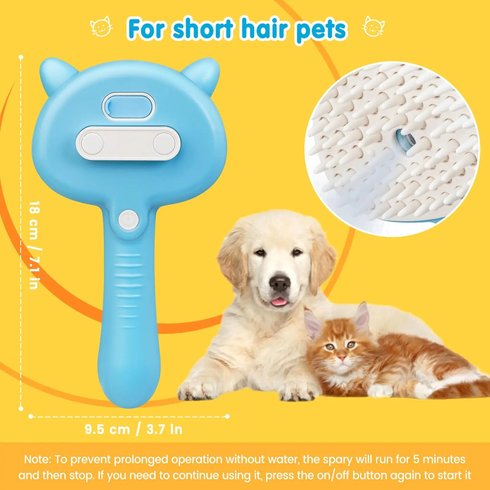 3-in-1 Cat Grooming Brush – Steam, De-Shed & Massage Your Pet Effortlessly