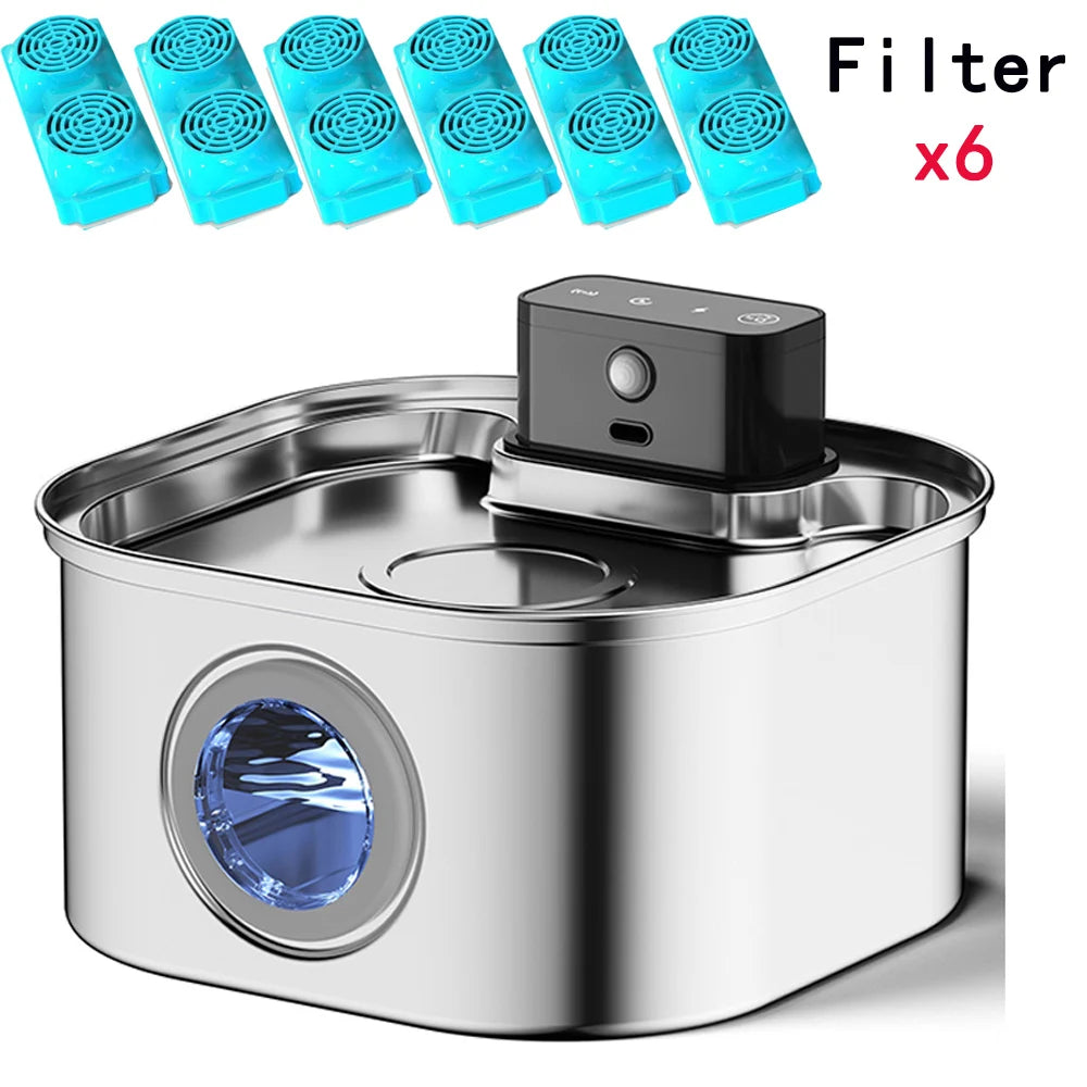 HydroPurr 3.2L Auto Cat & Dog Water Fountain – Motion Sensor, Battery Powered