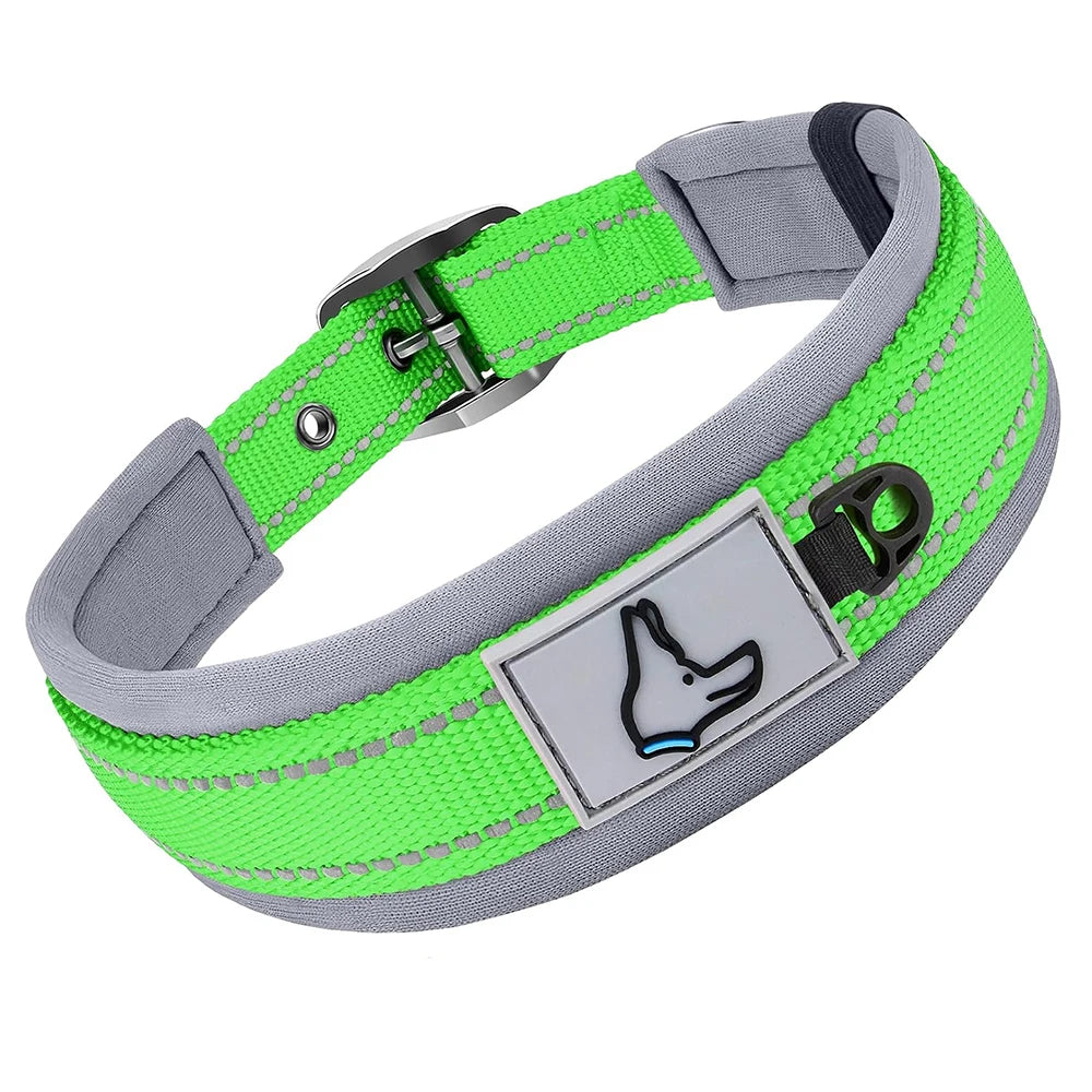 Heavy Duty Dog Collar – Adjustable Neoprene & Nylon Comfort for Small to Large Dogs