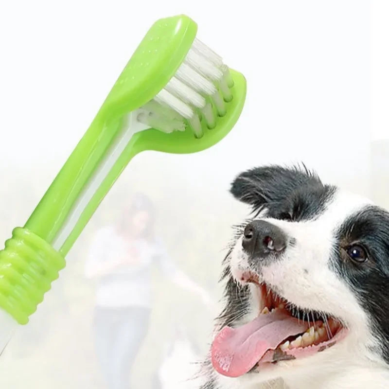 Cepillo de dientes para mascotas TriBrush: limpiador suave para el pelo de perros y gatos 