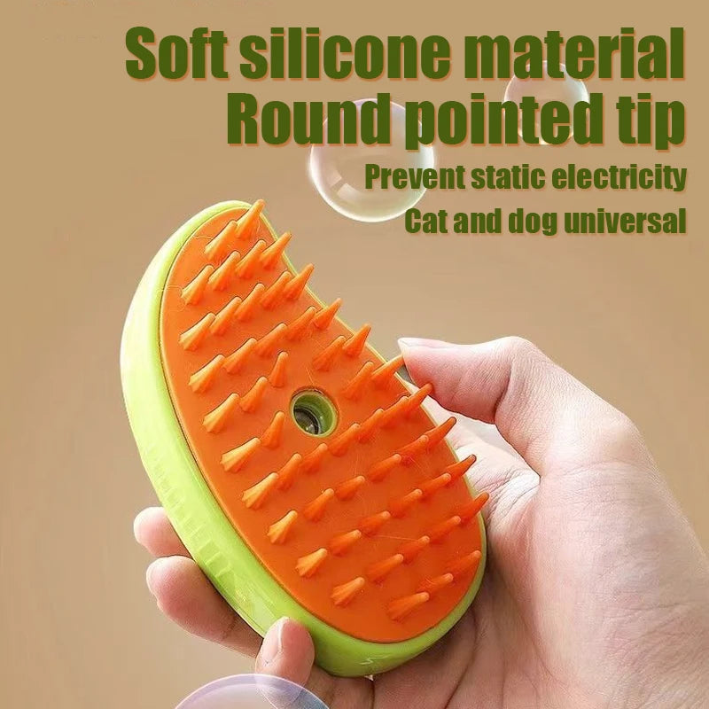 Perfect Steam Groomer – Electric Pet Hair Brush with Water Spray