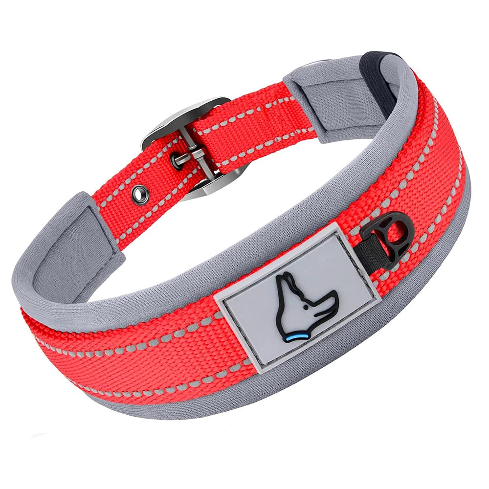 Heavy Duty Dog Collar – Adjustable Neoprene & Nylon Comfort for Small to Large Dogs