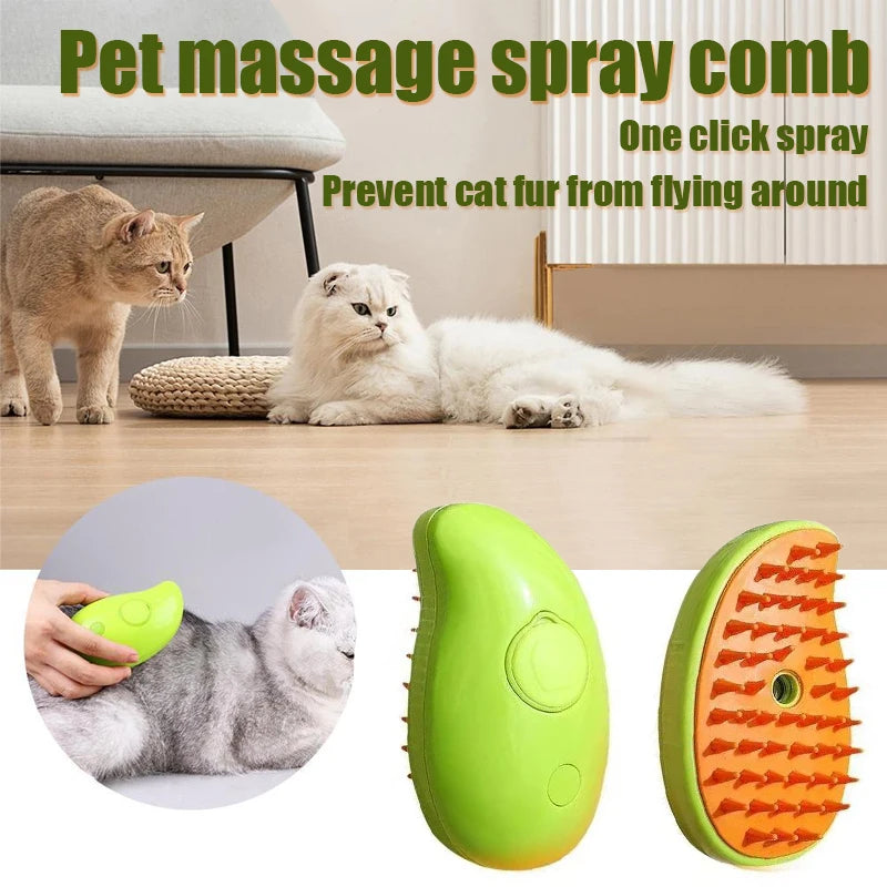 Perfect Steam Groomer – Electric Pet Hair Brush with Water Spray