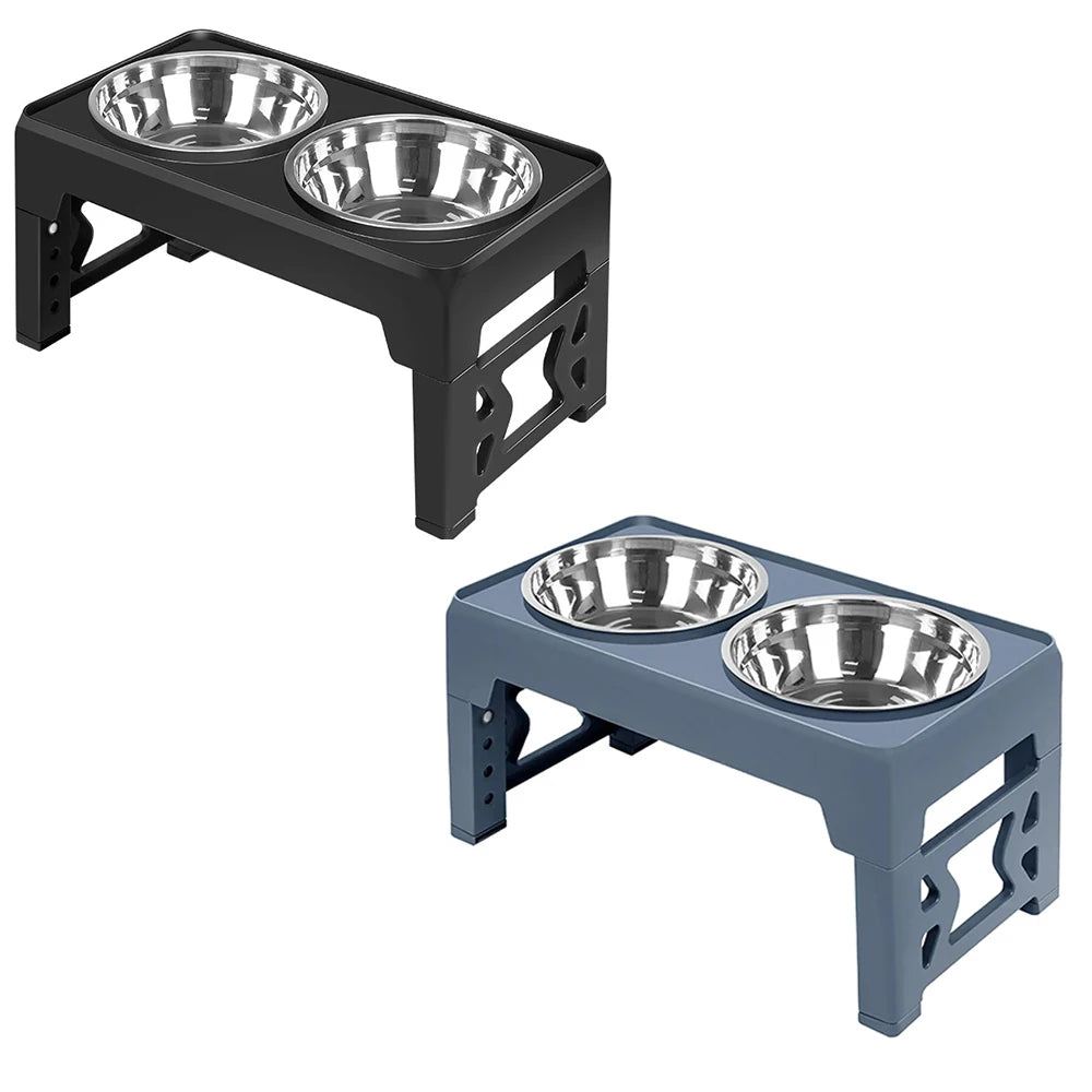 PawElevate – Adjustable Raised Pet Feeder with Double Stainless Bowls