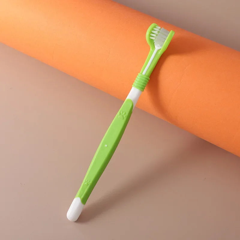 Cepillo de dientes para mascotas TriBrush: limpiador suave para el pelo de perros y gatos 